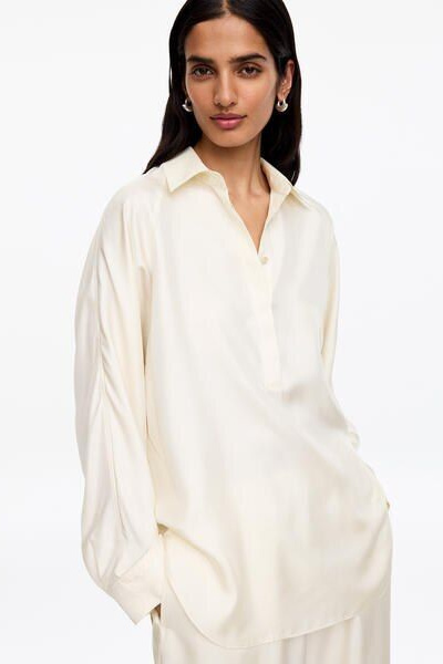 Silk Twill Shirt – Off-white – Women – ARKET NO
