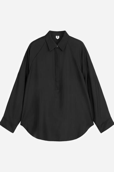 Silk Twill Shirt – Black – Women – ARKET EU