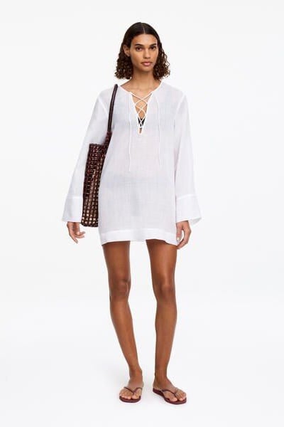 Ramie Beach Dress – White – Women – ARKET EU