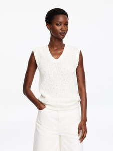 Bouclé Vest – White – Women – ARKET WW