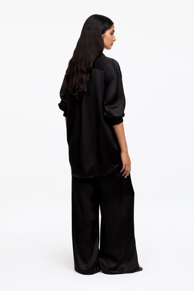 Silk Satin Shirt – Black – Women – ARKET EU