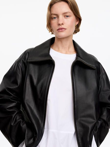 Short Leather Jacket – Black – Women – ARKET GB