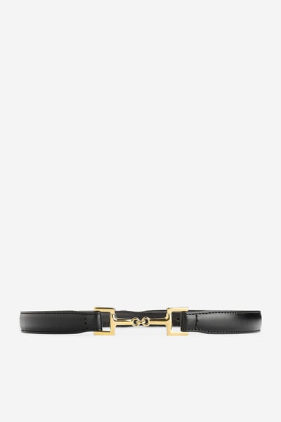 Horsebit Buckle Leather Belt – Black – Women – ARKET GB