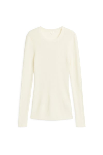 Merino Wool Rib Knit Top