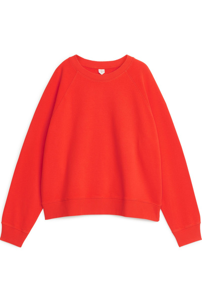 Sudadera de rizo francés suave – Rojo tomate – ARKET ES