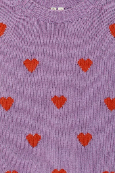 Wool Jumper – Lilac/Red Hearts – Children – ARKET WW