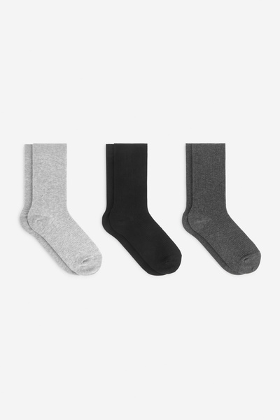 Cotton Rib Dress Sock Black 3 Pack main image 1