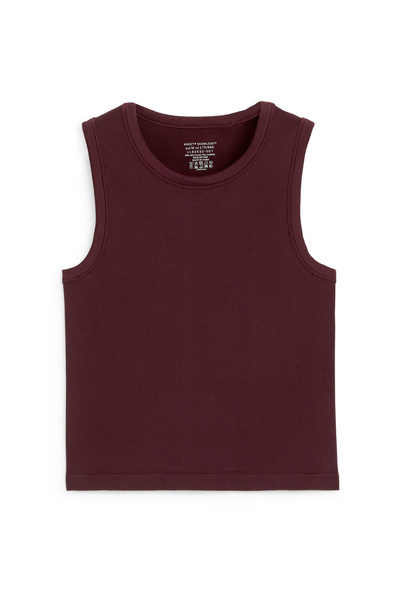 Burgundy Leather Tank Top