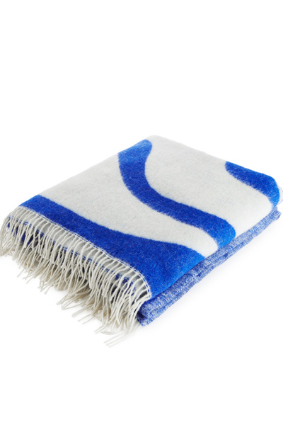 ARKET Klippan Blanket 青 Klippan Wool Blanket - White/Blue - ARKET