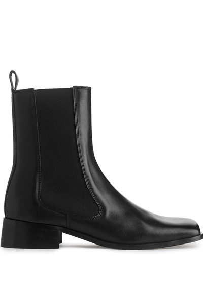 靴 arket Chunky Chelsea Boots Square-Toe Chelsea Boots – Black – Women – ARKET DK