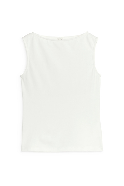 Boat Neck Tank Top – Off White – Women – ARKET DK