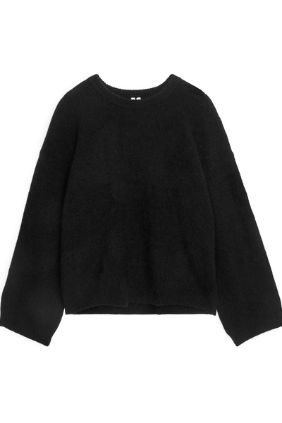 NOVICA Donna Nero Peruviano Alpaca Misto Lana Wrap