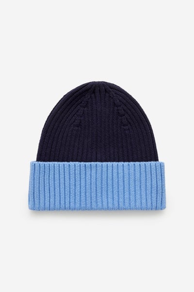 Gorro de punto de canalé – Azul/azul oscuro – ARKET ES