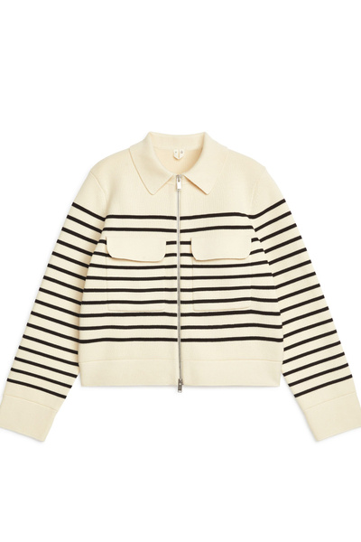 Giacca in maglia di cotone – Bianco sporco – ARKET IT