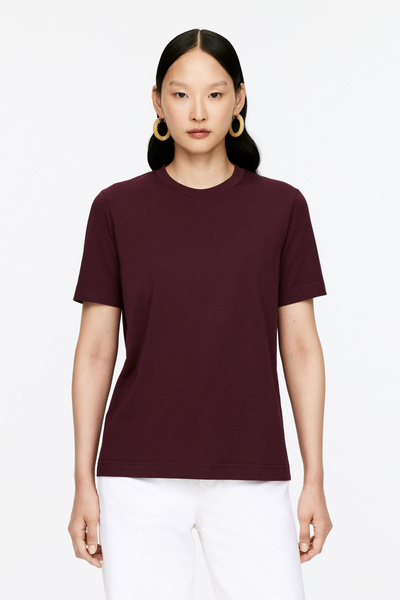 T-shirt signature LILY – Bordeaux – Femme – ARKET FR