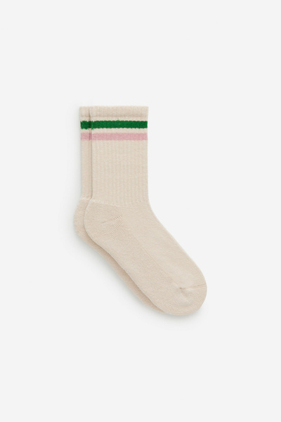 Chaussettes de sport en coton – Beige/Vert/Rose – ARKET FR