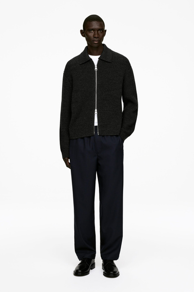 Pantalones con cordón tipo Hopsack – Azul oscuro – ARKET ES