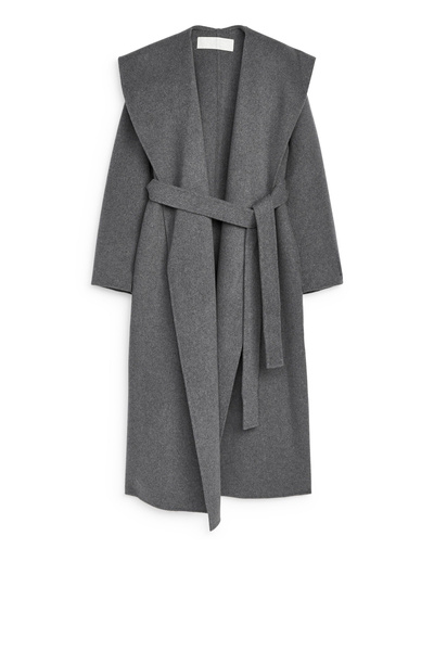 lm22aw SHAWL COLLAR CAPE COAT SHADE GRAY