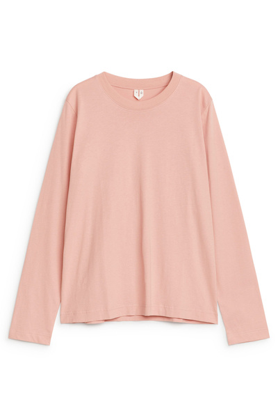 Dam Långärmad T-shirt Blommig Mesh med Rynkor