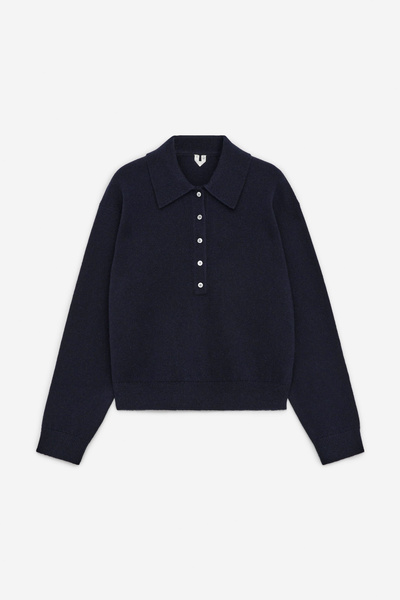 トップス ARKET Merino Polo Jumper Merino Polo Jumper – Black – Men – ARKET GB
