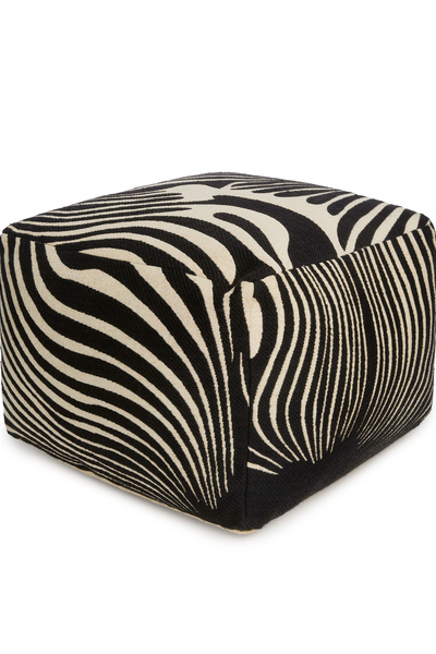 Pouf en laine et coton – Noir/Beige – ARKET FR