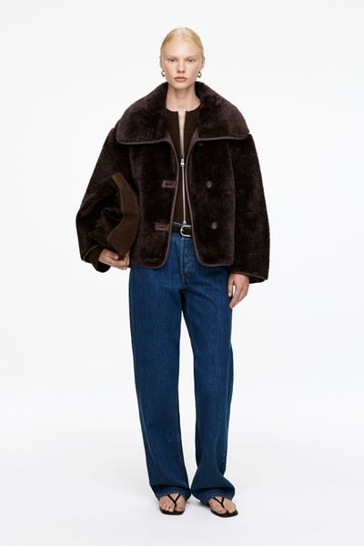 Veste courte en molleton – Marron – Femme – ARKET FR