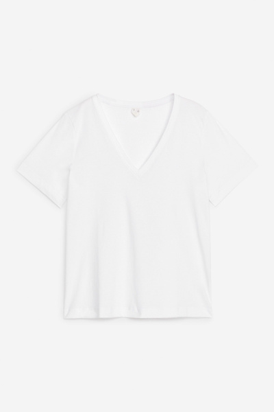 Enfärgad ficka V-ringad kortärmad T-shirt main image 0