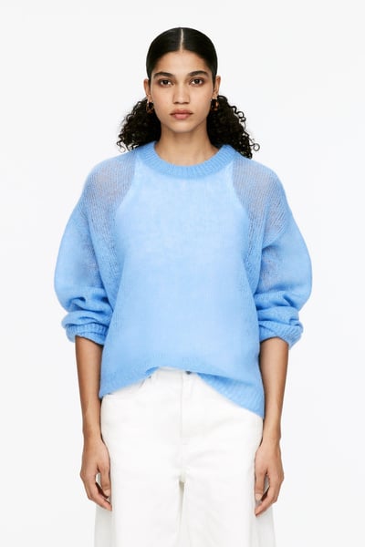 Wool-Mohair Blend Jumper – Blue – Women – ARKET NL