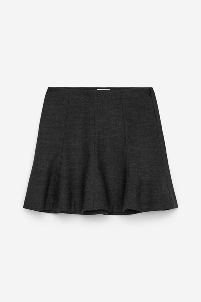 Wool-Blend Sculptural Skirt – Dark Grey – Women – ARKET EU
