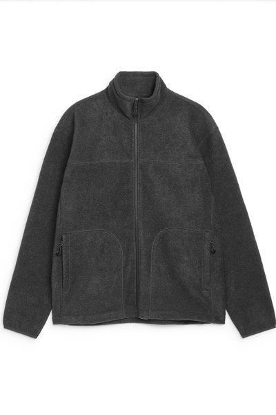 Fleece Zip Jacket – Dark Grey – Men – ARKET GB
