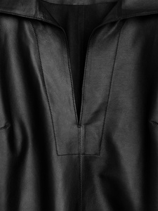 arket leather dress Open-Collar Leather Dress