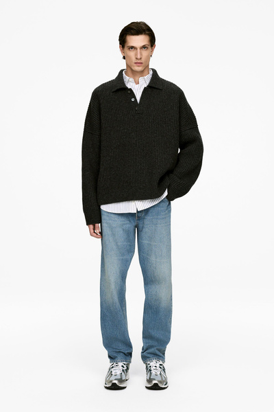 Jean droit ample OCEAN – Bleu moyen – Homme – ARKET FR