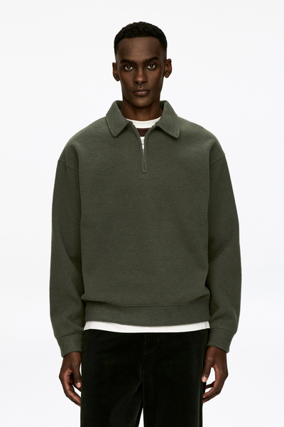 Double-Knit Half-Zip Jumper – Green – Men – ARKET WW