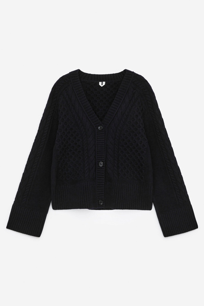 Cable Knit Cardigan Light Blue