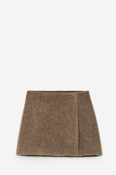 Wool-Blend Mini Skirt – Light Brown – Women – ARKET GB