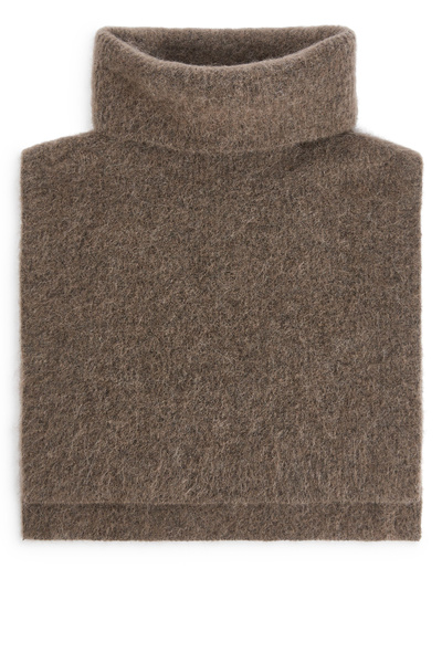 Col en laine et alpaga – Taupe foncé – Femme – ARKET FR