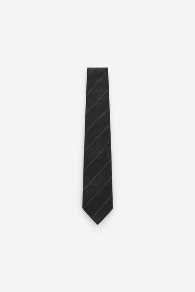Grey Twill Silk Tie