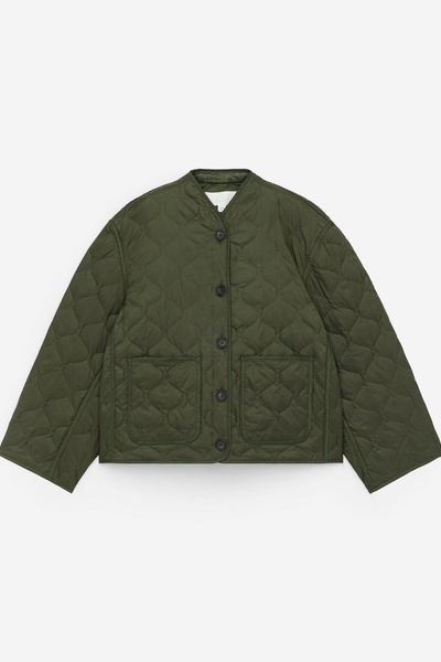 MUKZIN  Khaki Green Warm Versatile Down Jacket with Detachable Collar
