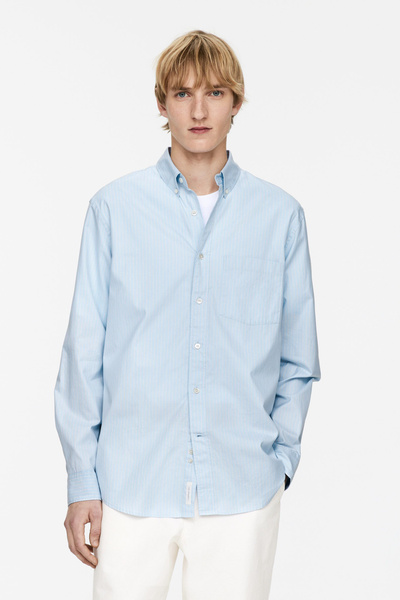 I'm Ready Striped Button Down Top - Blue main image 0