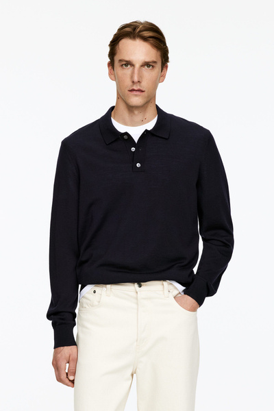 Polo aus Merinowolle – Dunkelblau – Herren – ARKET DE