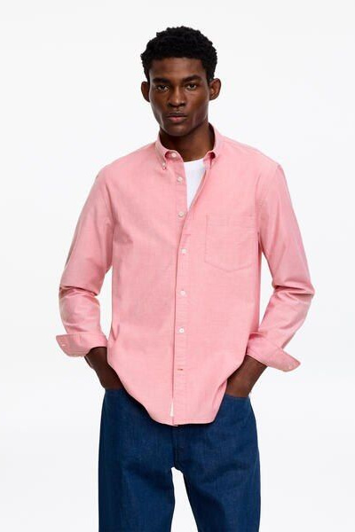 Regular Oxford Shirt – Peach – Men – ARKET DK