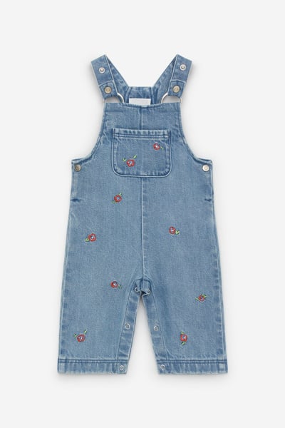 Zoey Knitted Light Blue Embroidered Dungaree main image 1