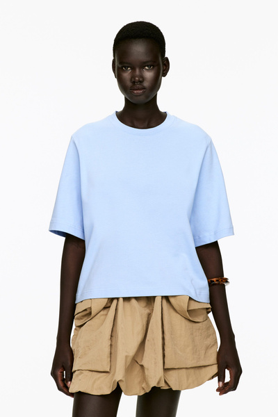 ALBA Boxy T-Shirt – Blue – Women – ARKET NL