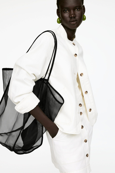 Very Mesh & Leather Tote Bag - Black main image 1