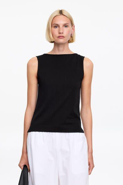 Boat Neck Tank Top – Black – Women – ARKET NL