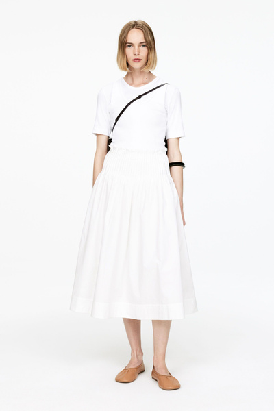 Pintuck Cotton Skirt – White – Women – ARKET WW