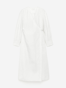 Cotton Wrap Dress  White