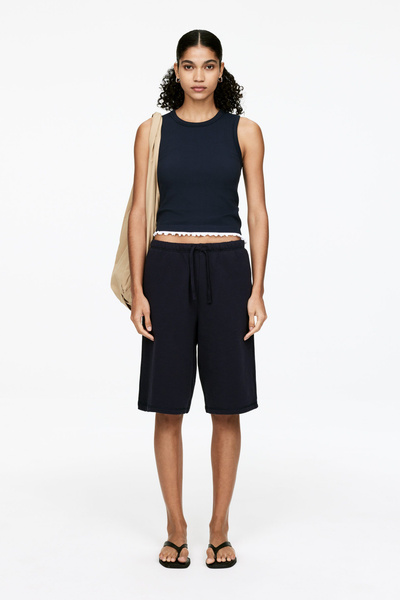 French Terry Shorts, Bold Daisies Navy main image 0