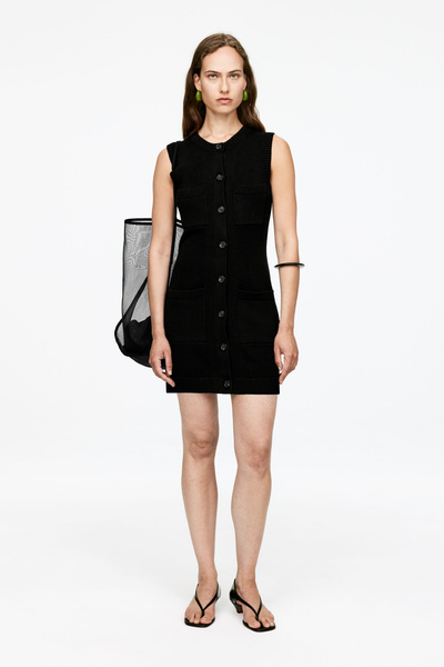 Robe en maille sans manches – Noir – Femme – ARKET FR