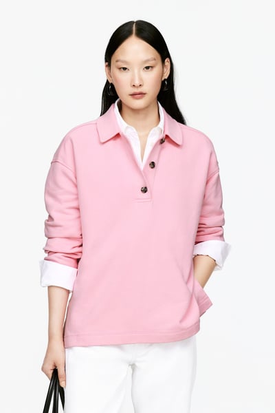 トップス Embroidery Polo Sweatshirt powder pink Mauve Bode Polo Sweatshirt | Pomander Place